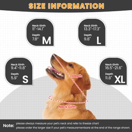 LETSQK Soft Dog Cone Collar, Adjustable Elizabethan Collar for Large & Small Dogs, Prevents Licking, Biting & Scratching After Surgery, Black M