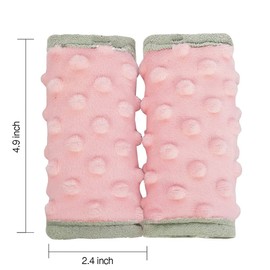 DODO NICI car seat strap cover for baby, seat belt cover cushion, belt pads fit baby carrier/pushchair/stroller, cozy peace dotted minky, solid pink