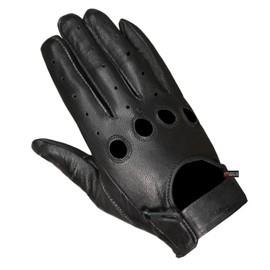 New Biker Police Leather Motorcycle Driving Riding Racing Gloves Real Natural Leather Touchscreen Ventilation Men Women Automotive ATV Dirt Bike Cycling Comfortable Adjustable Full Finger Black L