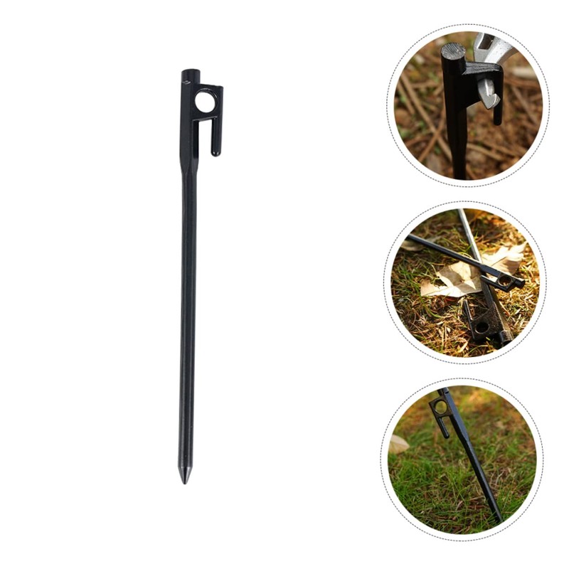 Outanaya 4pcs Iron Tent Pegs Ground Stakes for Camping Beach
