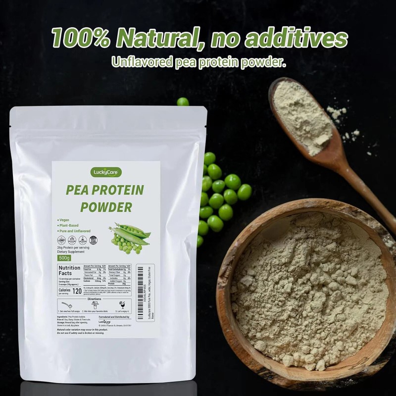 Luckycare 2.2 LBs High Protein Organic Pea Protein Powder, Non-GMO,