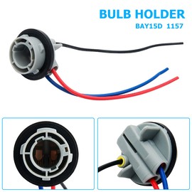 1157 Lights Base Sockets, TOTMOX Universal 12V Car Lamp Holder Plug Brake Light Glob 15mm Socket Adapter (Pack of 2)