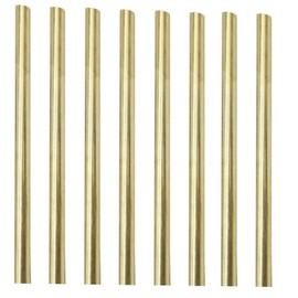 8PCS 1/2 inch Solid Round Brass Rod Lathe Bar Stock Kit for DIY Craft Tool, 12.5mm / 1/2 inch in Diameter 4 inch in Length