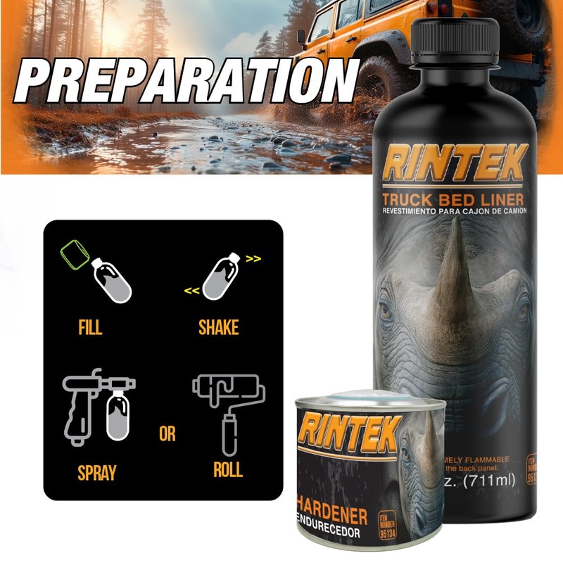 Rintek Urethane Spray-On Truck Bed Liner Kit – Durable Textured
