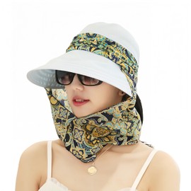 SDXCJY Ladies' Sun Hat, 2 in 1 Foldable Design, UPF 50+ for Outdoor, Beach, Fishing, with Breathable Quick Dry Feature (UK, Alpha, One Size, Grey)