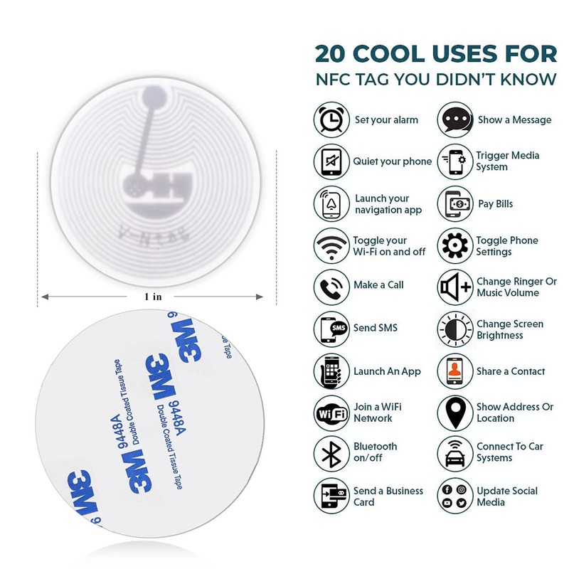 10pcs NFC Tags Anti-Metal Interference NTAG 215 Stickers On-Metal NFC