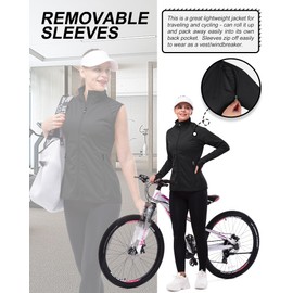 33,000ft Women's Zip Up Lightweight Athletic Workout Yoga Cycling Track Running Jacket Waterproof Windproof Reflective
