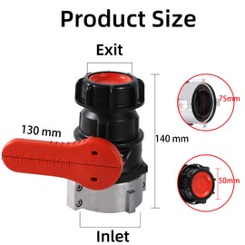 FIFIBANG IBC Water Tank Adapter, IBC Adapter IBC Tank Accessories, IBC Stopcock, Outlet Valve, Flap Valve for IBC Container (DN50/72 mm)