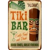 Tin Sign with Tiki Bar Aloha Design 12 x 18