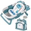 Collapsible Baby Bathtub for Newborns with Thermometer and Soft Floating