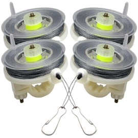 4 Pack Trip Wire on Reusable Reel, Durable Silicon-Coated Line Compatible with Perimeter Defense and Security Alarms, Tactical Trip Wire Line for Camping, Security, Outdoor Safety