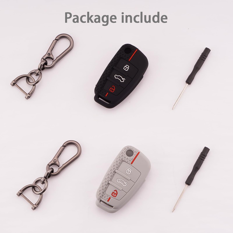 ERMWALR Full Car Key Case, black/grey