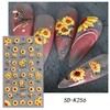 5D Embossed Flower Nail Art Stickers Decals Summer Sunflower Nail