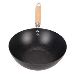 Frying Pan Even Heating Smooth Coating Multifunctional Iron Pot with Convenient Handle for Daily Home Cooking 20cm/7.87in