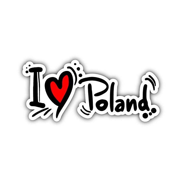 I Love Poland Slogan Window Truck Car Bumper Sticker Decal