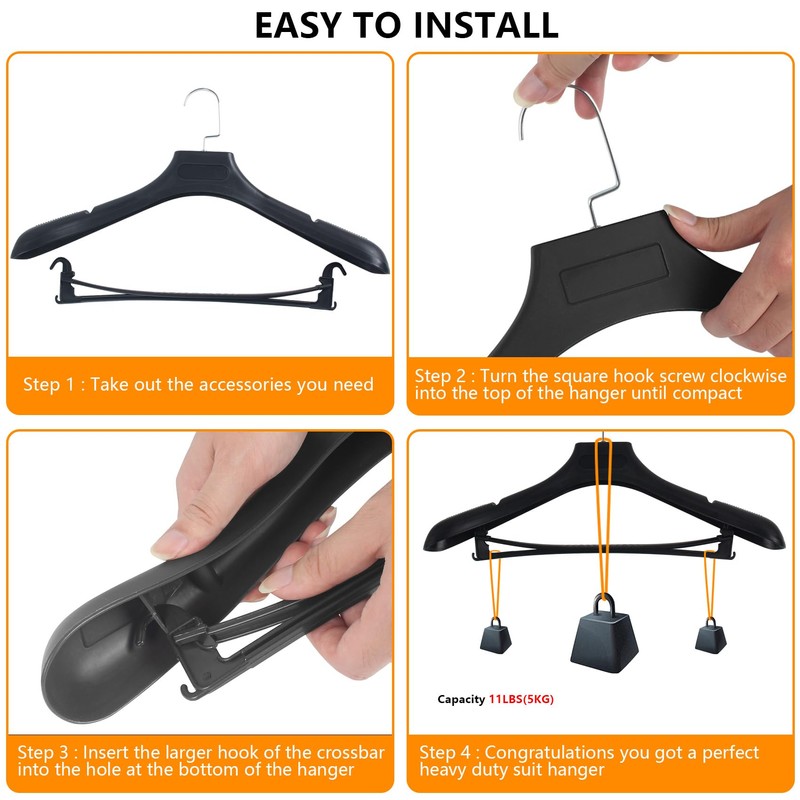 DEDU Plastic Extra Wide Shoulder Suit Hangers for Men 6