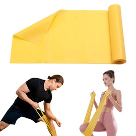 Resistance Band, 1.5M Skin-Friendly Exercise Bands Natural Latex Long Resistance Bands Exercise Bands Pilates Bands for Women and Men Ideal for Stretching, Yoga, Gym, Fitness (Yellow)