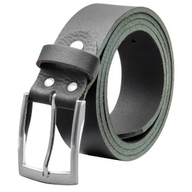 Vascavi Leather Belt Made of Genuine Buffalo Leather, Approx. 3.4 cm Wide, Made in Germany, Can Be Shortened, 3-4 mm Thick, Unisex Belt for Men and Women, Black, black