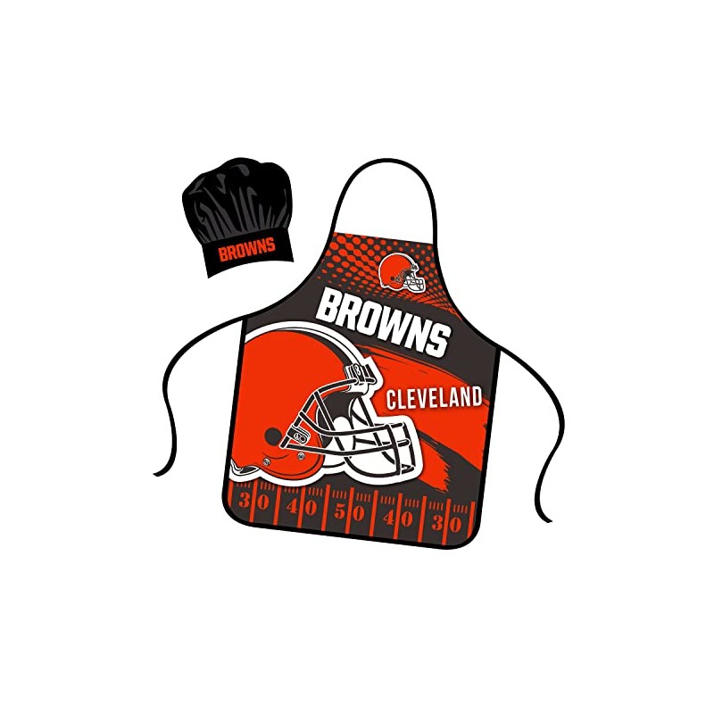 Mojo Licensing Cleveland Browns Apron Chef Hat Set Full Color