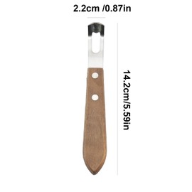 Generic Channel Knife, Lemon Peeler Zester Tool, Wood & Stainless Steel Peeler, Ultra Sharp Lemon Rind Twist Peeler Tool, Kitchen Tool for Lemon Orange Citrus Fruit Grater, Small, Brown