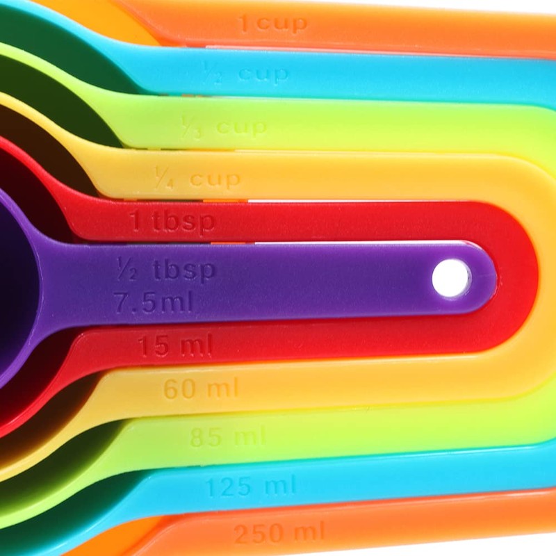 CENPEK 6Pcs Rainbow Measuring Spoon Set,Stackable Combination Measuring Cup Tools,