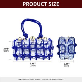 MOISTRI Acrylic Clear Clutch with Rhinestone Evening Bags for Women Glittering Rope, Perfect for Party Prom Club Darkblue