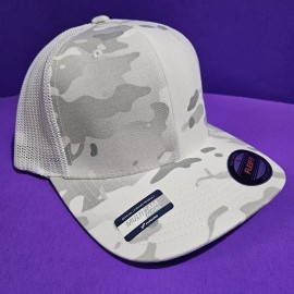 Yupoong NEW Yupoong Multicam Alpine Flexfit Trucker Hat Cap White Gray Silver Camo NWT