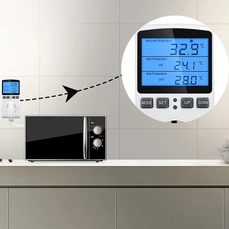 Retoo Thermostat for Socket with Temperature Sensor, Digital Temperature Controller
