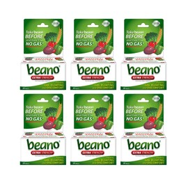 Beano Extra Strength, Digestive Enzyme Supplement, Prevents Gas, Bloating and Discomfort (Packaging May Vary) 30 Count Each (Pack of 6)