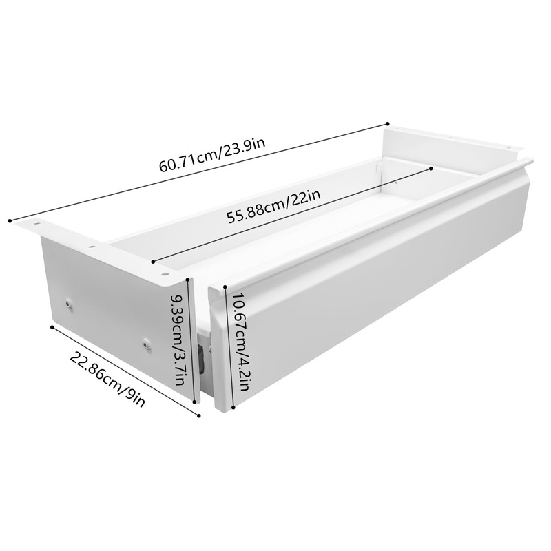 FFanhia 22 Inch Under Desk Mounted Sliding Pull-out Drawer Storage