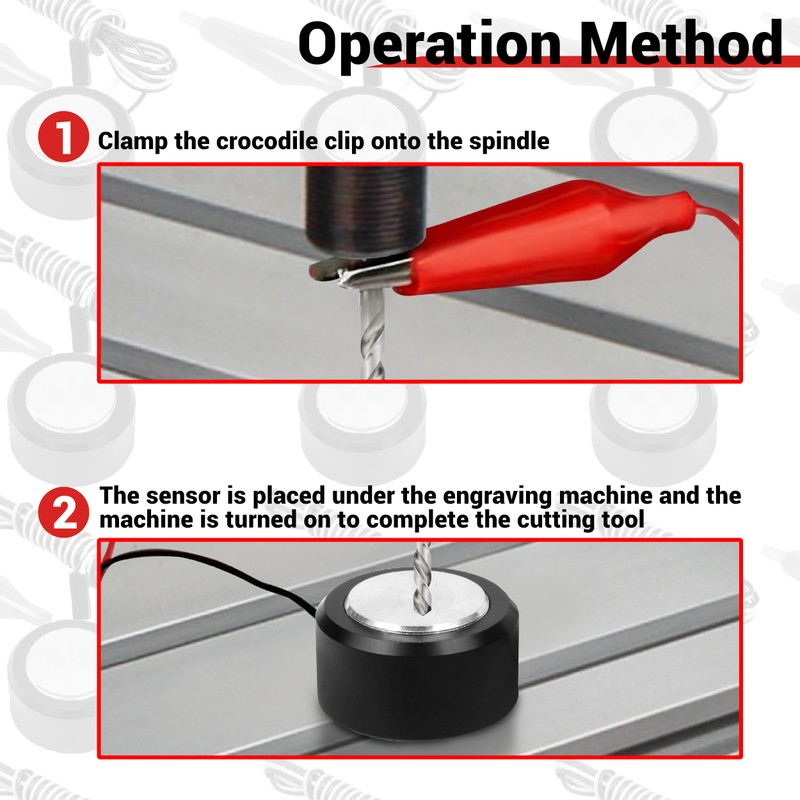 CNCTOPBAOS CNC Router Z-Axis Tool Setting Touch Probe with 2