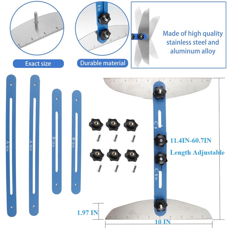EWANYO Stair Tread Template Tool, Metal Stair Tread Gauge Shelf