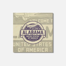 Unbranded Alabama USA State Vintage 4'' X 4'' Square Wooden Coaster