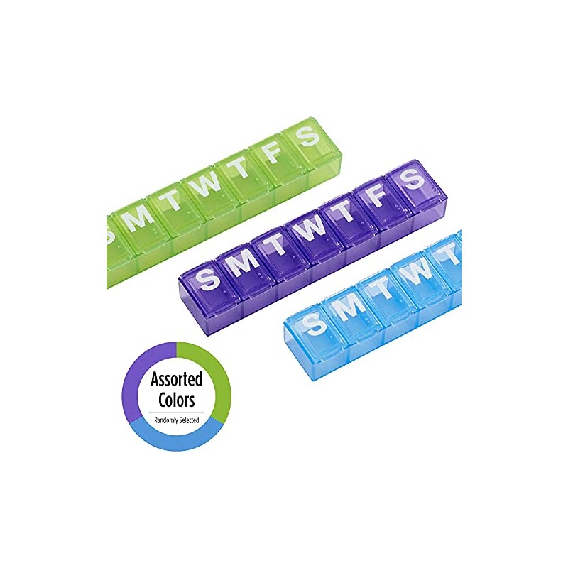 Apothecary 67004 Pastillero Semanal Pequeño, Tipo Rectangular, Surtido