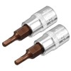 TOP-VIGOR 2Pcs Hex Bit Socket, 1/4" Drive x H3 (3mm)