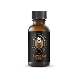 The Bearded Mack Grooming Co Beard Oil - Gamblin' Mack - Oud, Leather & Frankincense - Hydrates and Soothes, Handcrafted in USA, 1 Fl Oz