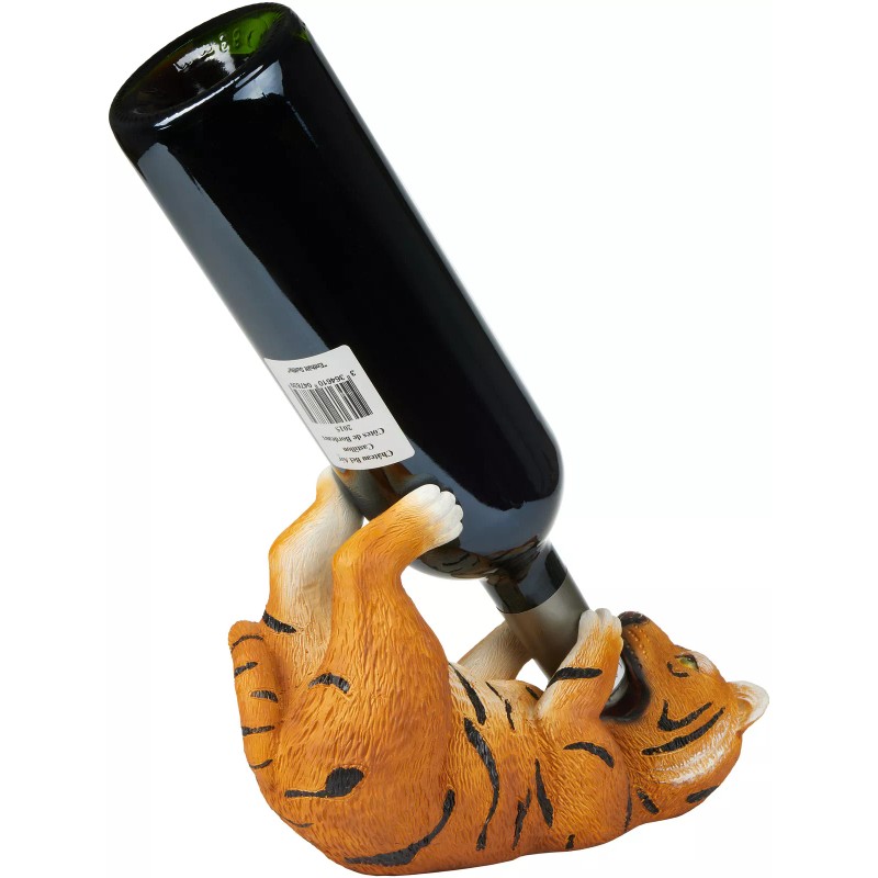 BRUBAKER Wine Bottle Holder Thirsty Tiger - Drunk Animals -