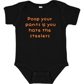Bengals Fan Poop Your Pants if You Hate the Steelers Funny Bodysuit Outfit (12 Months)