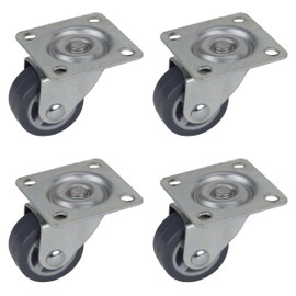 Dörner + Helmer Set of 4 Furniture Swivel Castors 30 mm with Plate Traceless TPE Load Capacity 60 kg/Set