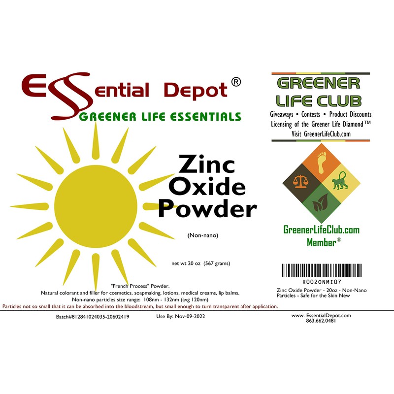 Zinc Oxide Powder - 20 oz. - Non-Nano Particles -