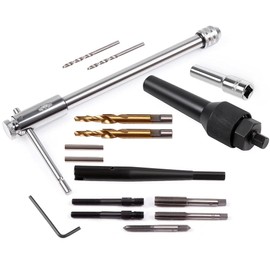 Boxonly 16PCS Glow Plug Removal Tool Kit – Ratchet T-Bar, Drill Adapter, M8/M10 Tap & Extractor – for Removing Damaged 8mm 10mm Diesel Glow Plugs