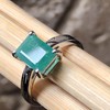 Natural Green Emerald 925 Solid Sterling Silver Engagement Ring Size