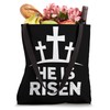 He is risen with cross for christian easter Tote Bag