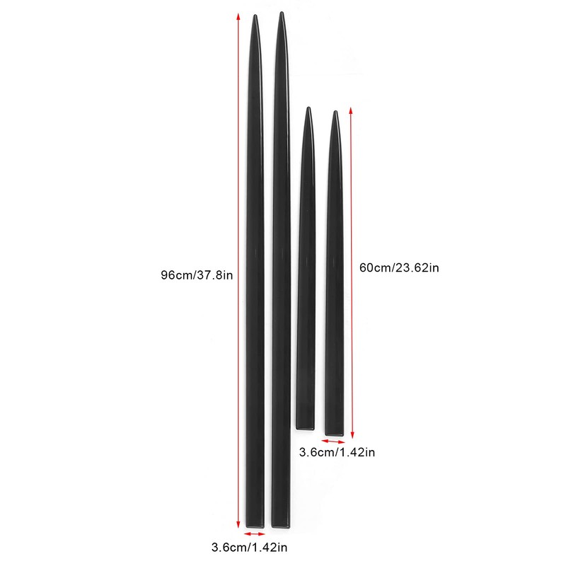 Black Car Door Side Body Guards, 4PCS Body Side Trim