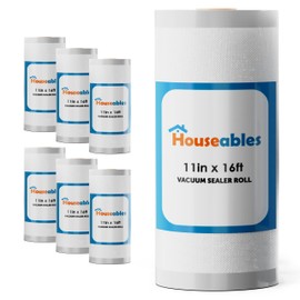 Vacuum Sealer Bags, Vacuum Sealer Rolls, Food Saver Bags Rolls, 11 Inch, Vac Seal, For Sous Vide, Food Storage, Freezer, Sealing, Machine, Cooking, Air Sealable, BPA Free, Heavy Duty, 11x16, 6 Pack