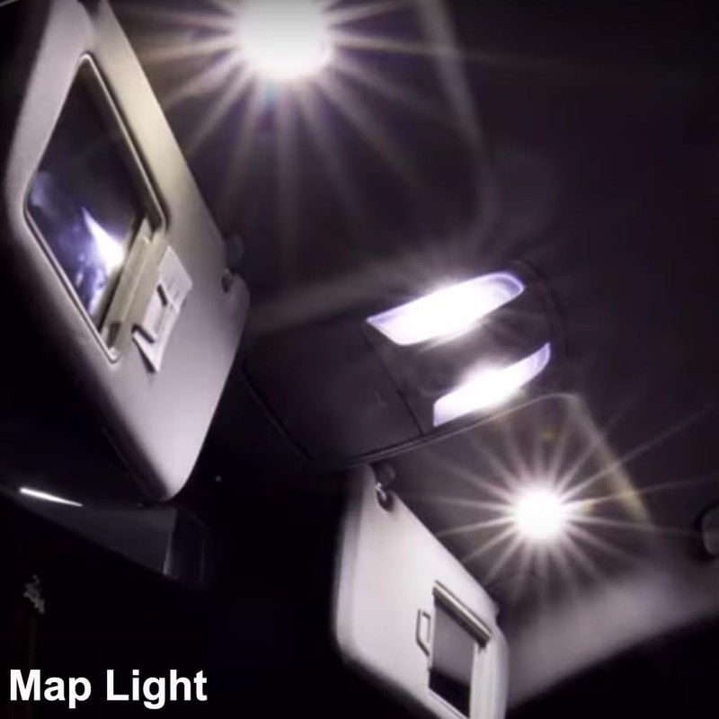 GLOFE White Interior Map Dome LED Bulbs Kit Package Replacement