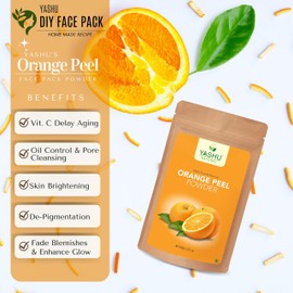YASHU Pure Oraganic Licorice (Mulethi) & Orange Peel Face Powder for Skin Brightening | Natural Detan Face Pack for Dark Spot & Dark Circles (200g)
