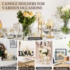 Pillar Candle Holders Set of 3, 3.15" Diameter Gold Candlestick