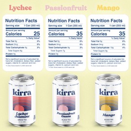 Kirra Organic Iced Tea 12 Pack Mix - Lightly Sweetened - No Added Sugar