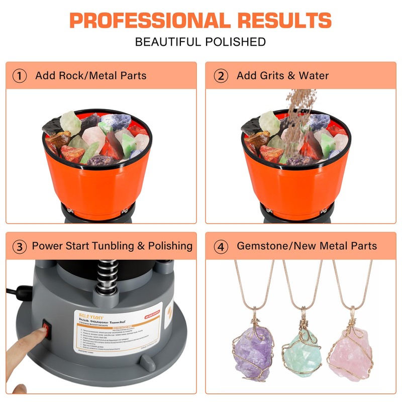 VIYUKI 9LBS Vibratory Tumbler Polishing Machine for Rocks/Metal Parts/Screw